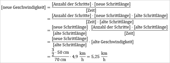 physik geschwindigkeit beim schrittzahler zeit aufgabe