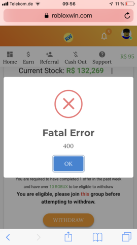 Robux Win Funktioniert Nicht Computer Technik Spiele Und Gaming