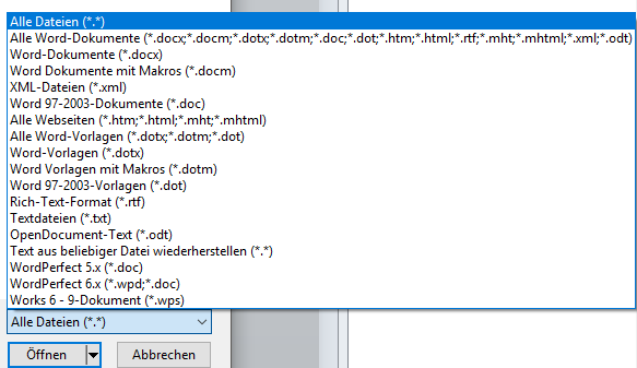 - (Computer, Word, OpenOffice)