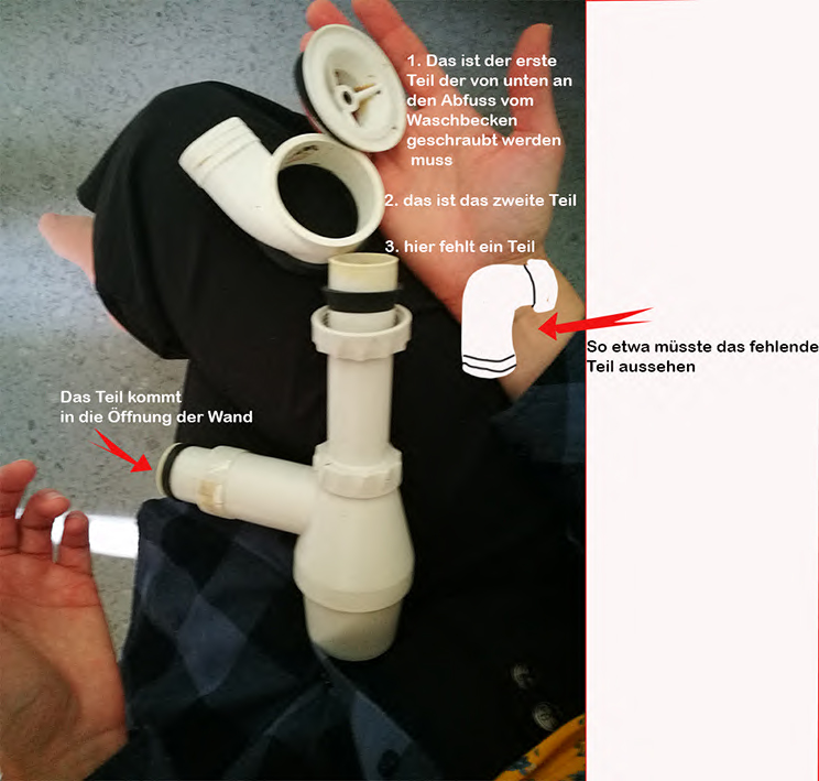 Waschbeckenabfluss montieren? (Handwerk, Waschbecken, Abflussrohr)