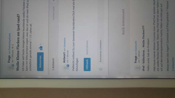 Weisse Kleine Flecken Am Ipad Rand