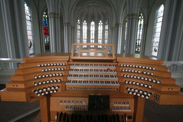 Spieltisch der Orgel - (Musik, Orgel)