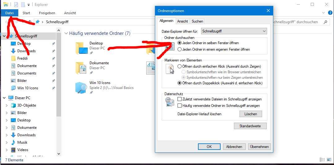 Im Explorer sich immer ein neues Fenster wenn ich Ordner öffne? Windows, Software) Im Explorer sich immer ein neues Fenster wenn ich Ordner öffne? Windows, Software)