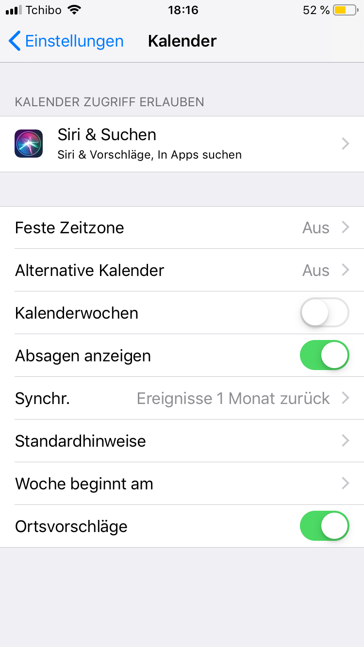 Wie bei iPhone Termine so im Kalender speichern, dass der Termin mit Iphone Kalender Nur Termine Anzeigen