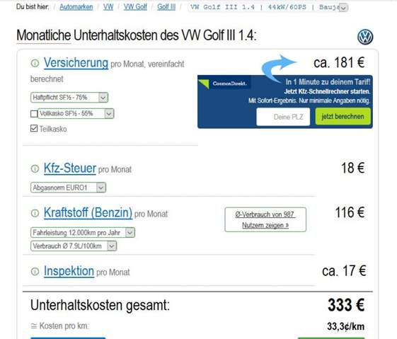 Vw Golf 3 Versicherung Als Fahranfanger Auto Und Motorrad Autokauf Fahranfanger Auto