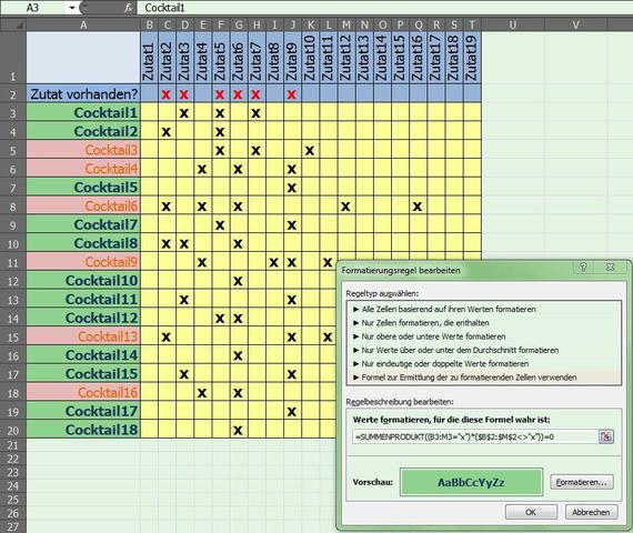 Cocktails Und Zutaten Per Excel Verwalten Welche Formeln Verwenden Computer Pc Programmierung