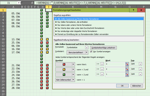 Excel Ampelfunktion Mit Datumsfeld Microsoft Excel Excel Formel excel-ampelfunktion-mit-datumsfeld-microsoft-excel-excel-formel