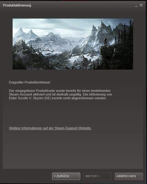 Skyrim mehrmals installieren... (Steam, Code, The Elder Scrolls V: Skyrim)