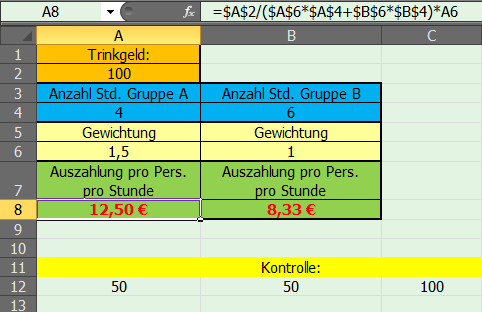 Gewichtung in Excel einbauen wie? (Computer, Mathematik, Microsoft Excel)