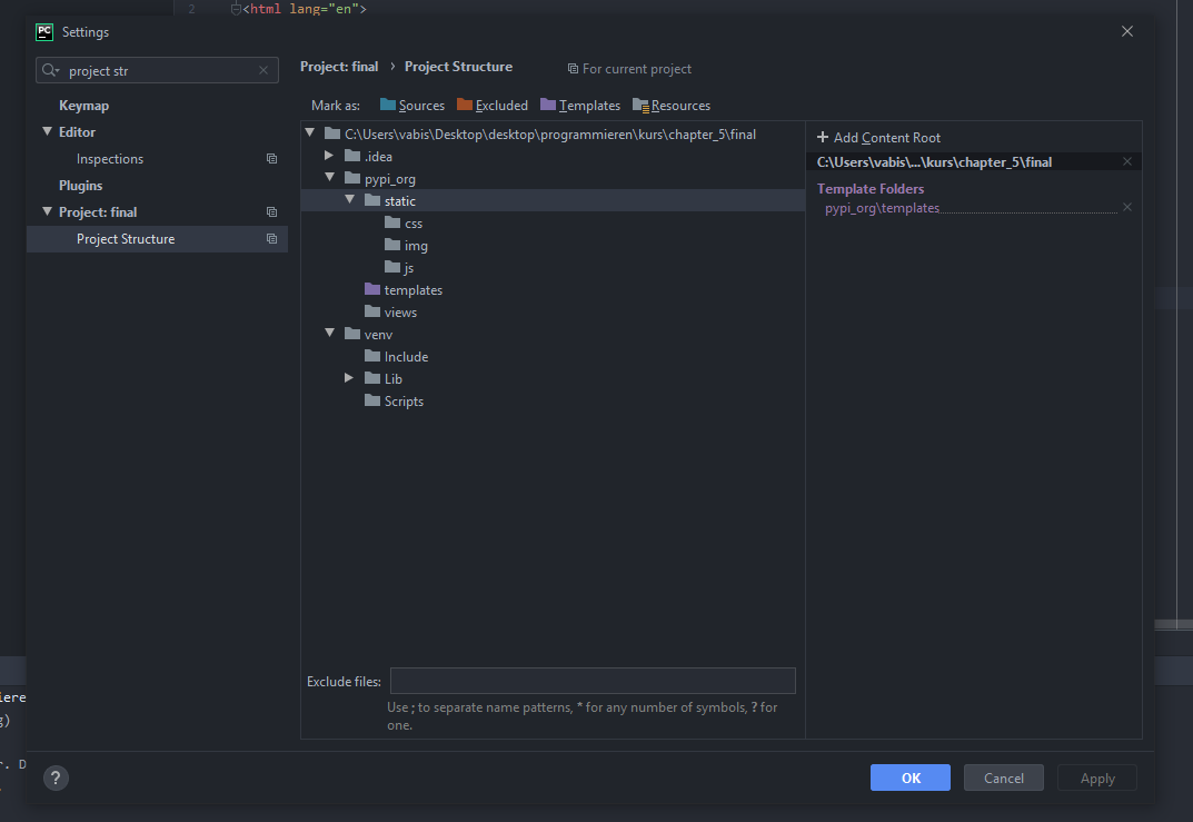 Как создать css файл pycharm