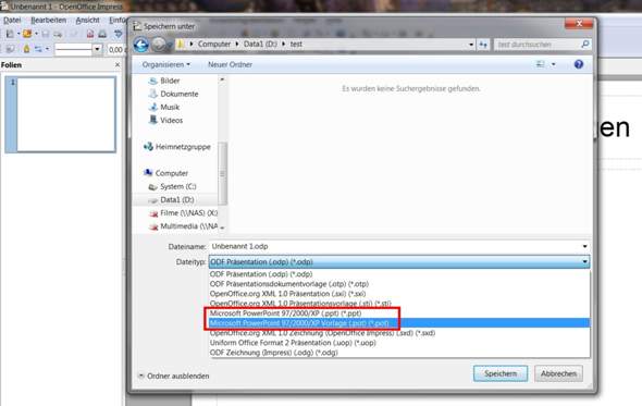 Open Office Prasentation In Powerpoint Computer Schule Openoffice