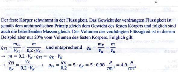  - (Physik, Volumen, eintauchtiefe)