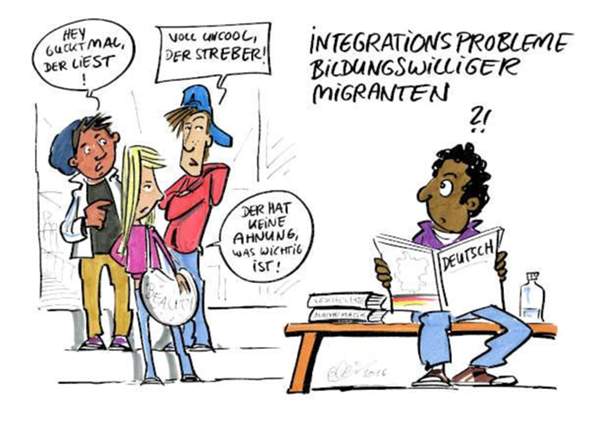 Karikatur Zur Multikulturalitat An Schulen Schule Cartoon Multikulturalismus