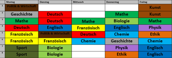 Wie viele Stunden Schule sind in der Woche erlaubt 10te 