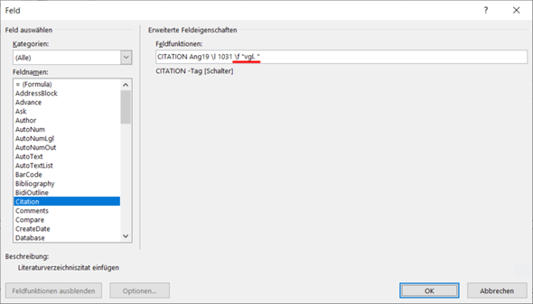 Word Indirektes Zitieren Mit Vgl Universitat Bachelorarbeit Office 365