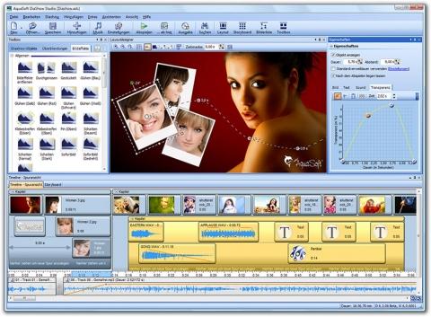 Hauptfenster der DiaShow mit Timeline - (Software, DVD, Fotoshop)