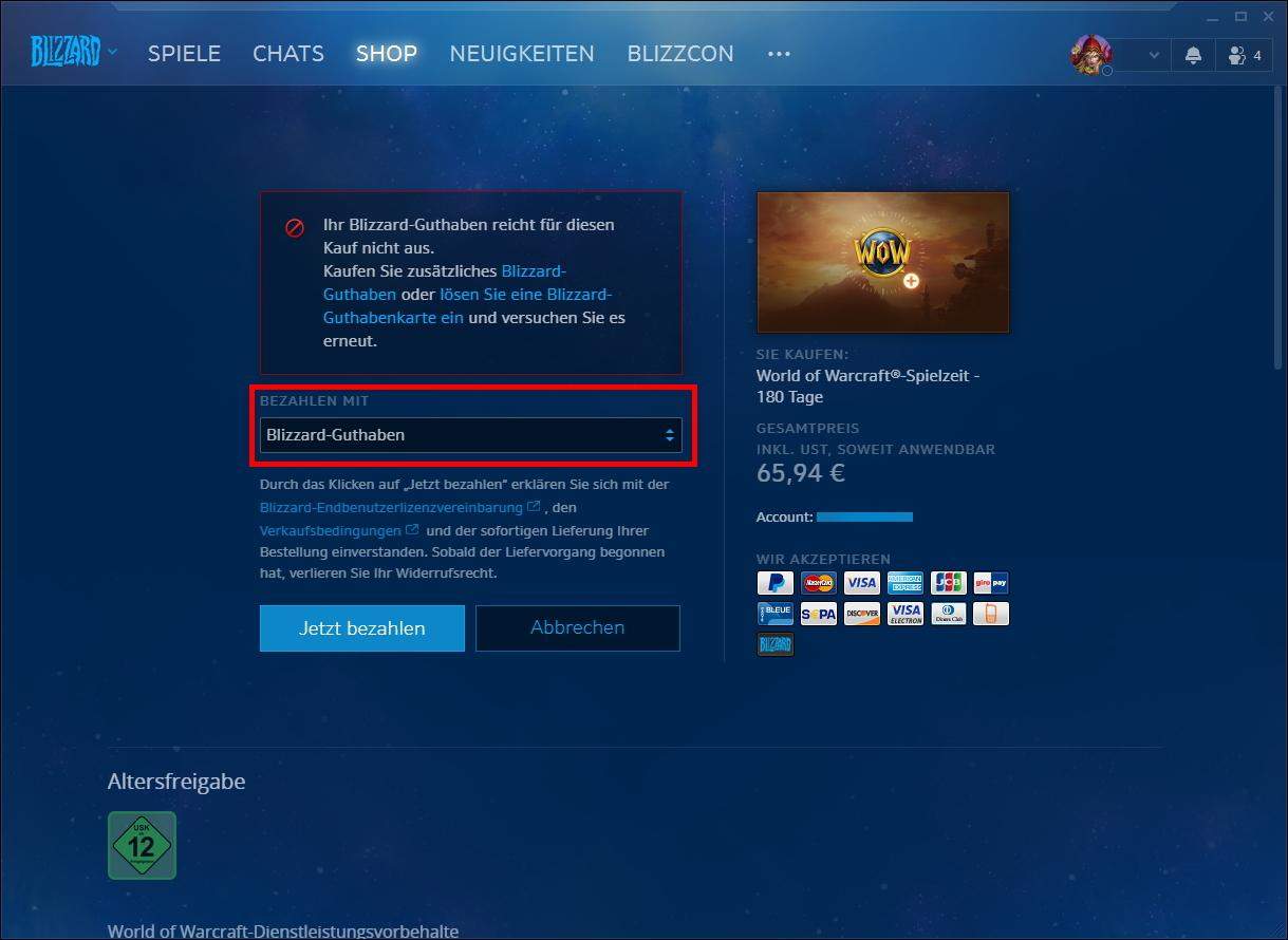 Mit Blizzard Guthaben Karte wow Spielzeit kaufen? (Spiele und Gaming, Computerspiele, World of