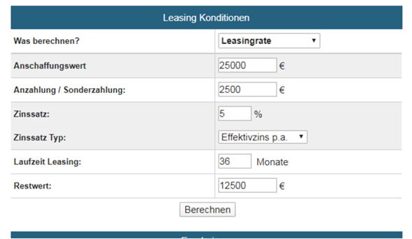 Wie berechnet man das mit Leasing? (Schule, Mathematik, Autoleasing)
