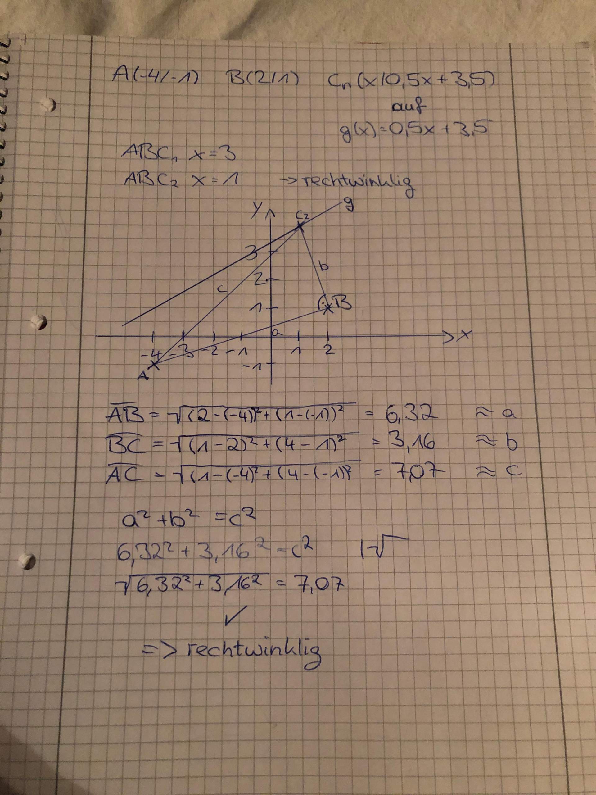 Woher Weiß Man Ob Ein Dreieck Rechtwinklig Ist Rechnerisch herausfinden ob ein Dreieck rechtwinklig ist? (Schule