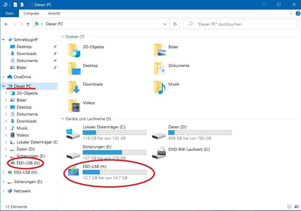 Wo finde ich den USB stick (windows)? (Computer, Technik, USB-Stick)
