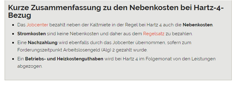 Nebenkosten Nachzahlung als Hartz 4 Empfänger? (Wirtschaft und Finanzen