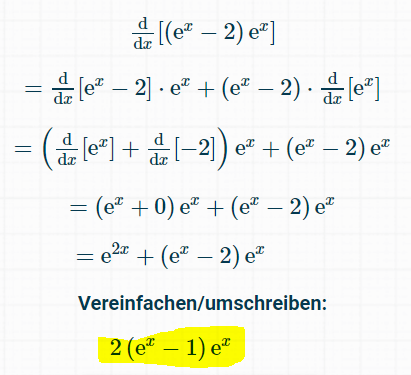Ableitung Von F X E X E X 2 Schule Mathe Mathematik