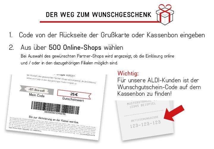 Wunschgutschein auch im Shop? online,