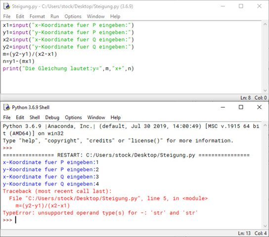 Lineare Suche Python Code Python-Programm lineare Gleichung? (Computer, Mathematik, programmieren)