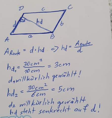 Raute Zeichnen Flacheninhalt 30cm Schule Mathe