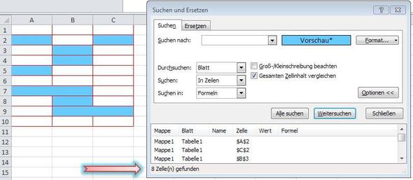 formatierte Zellen suchen - (Microsoft, Microsoft Excel, Office)