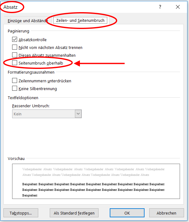 Microsoft Word Zeilenumbruch und KapitelÜberschrift nicht kompatibel? Technik