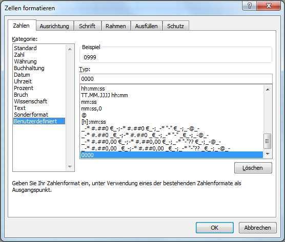Format0000 - (OpenOffice, Tabelle, Postleitzahl)