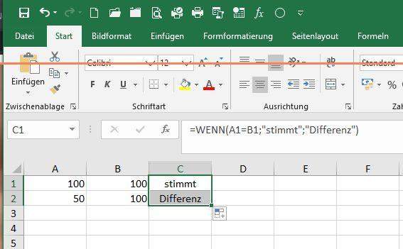 Excel: Wie kann ich 2 Zellen/Zellenbereiche im Hinblick auf prozentuale ...