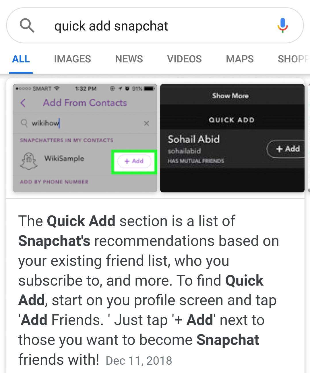 „By quick add“ Snapchat? (snap)