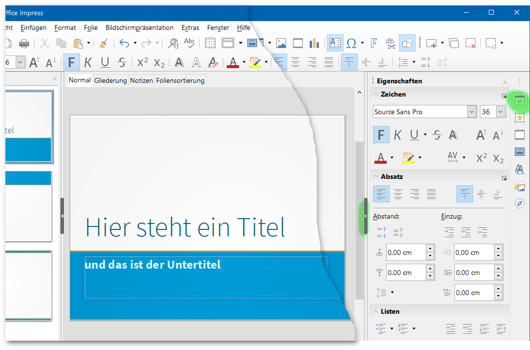 Wie kann man bei LibreOffice Präsentationen den Text bearbeiten? (Computer, Technik, Technologie)