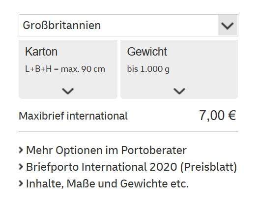 Maxibrief Mit Tracking Nach England Schicken Welches Porto Post Dhl Internationaler Versand
