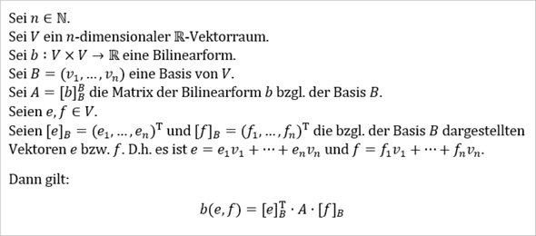 Wie Rechnet Man Mit Einer Matrix Einer Bilinearform Schule Mathe