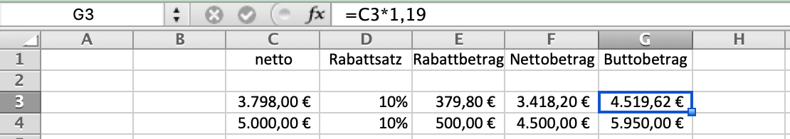 Wie Komme Ich In Excel Von Netto Auf Brutto Mithilfe Einer Formel ...