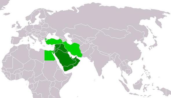 Übersichtskarte der Nahost-Staaten - (Schule, Referat, Naher Osten)