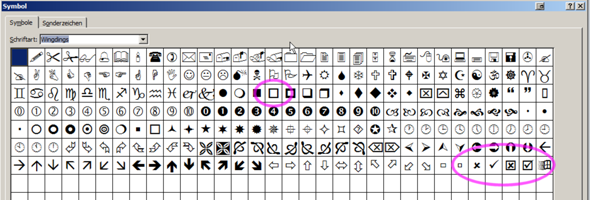Fehler: Das Häkchen ist verschoben oder falsch ausgerichtet