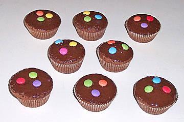 Schoko-Smartie-Muffin - (essen, kochen, Rezept)