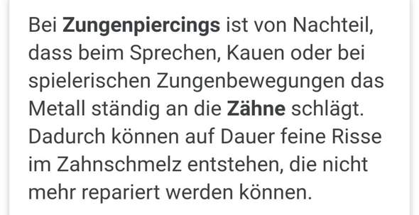 - (Gesundheit und Medizin, Piercing, Entscheidung)