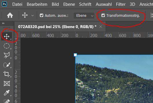 Bilder und Schrift in Photoshop kleiner/größer ziehen, positionieren und drehen? (Bildbearbeitung)