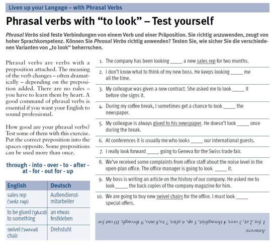Prapositionen In Englisch Schule Deutsch Sprache