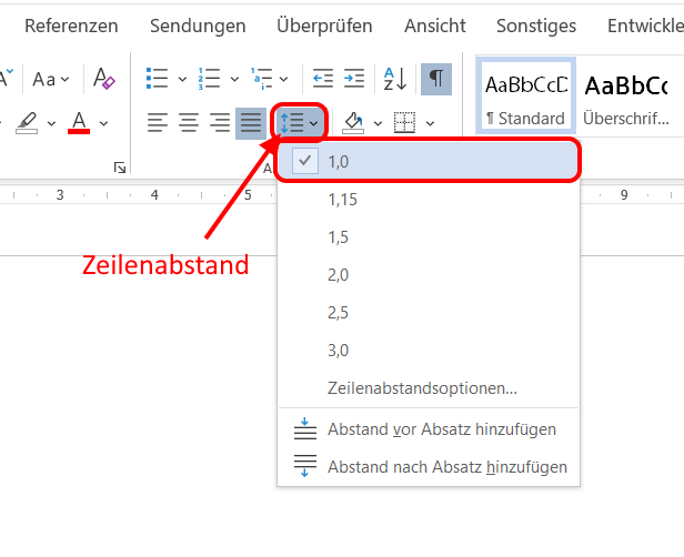 Zeilenabstand bei Word? (Computer, Internet, Arbeit)