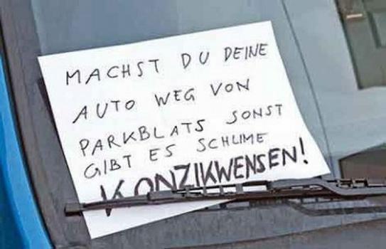 Welche Möglichkeiten habe ich wenn fremde Autos auf einem