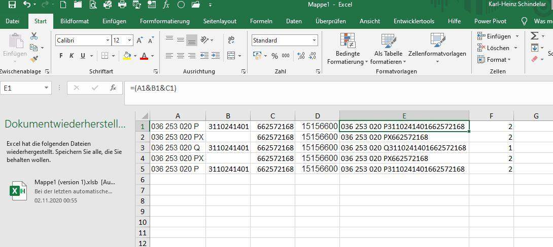 Excel: Unterschiedliche Werte in Zeilen = Kopieren in andere Tabelle