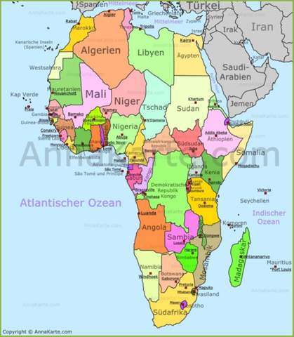 Karte Afrika Schule Geografie Karten