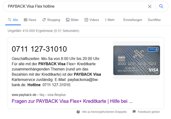 Payback Visa Flex Plus Kreditkarte