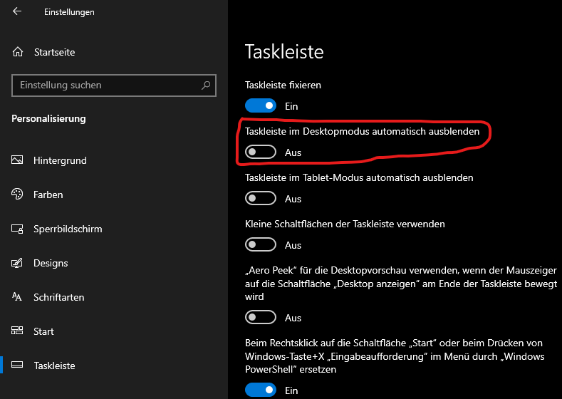Taskleiste Verschwindet Nicht Bei Vollbild